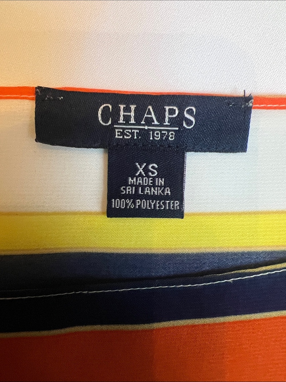 Chaps Sz XS Colorful Sheer Striped Tie-Waist Top Multicolor Beach Cruise Travel - Picture 7 of 11